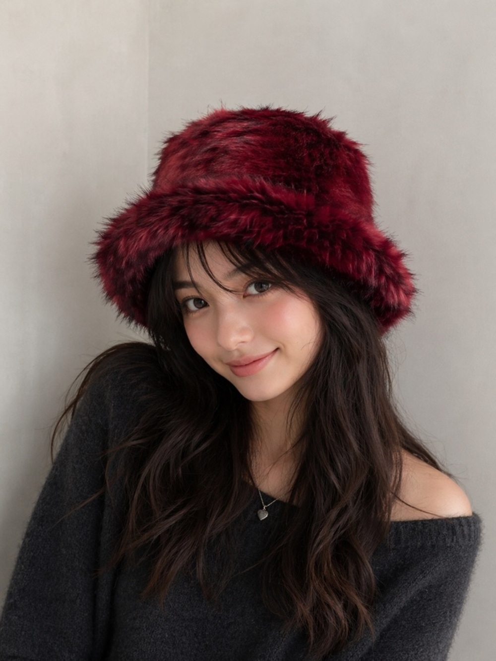 💜Firm Price💜 Fluffy faux fur bucket hat